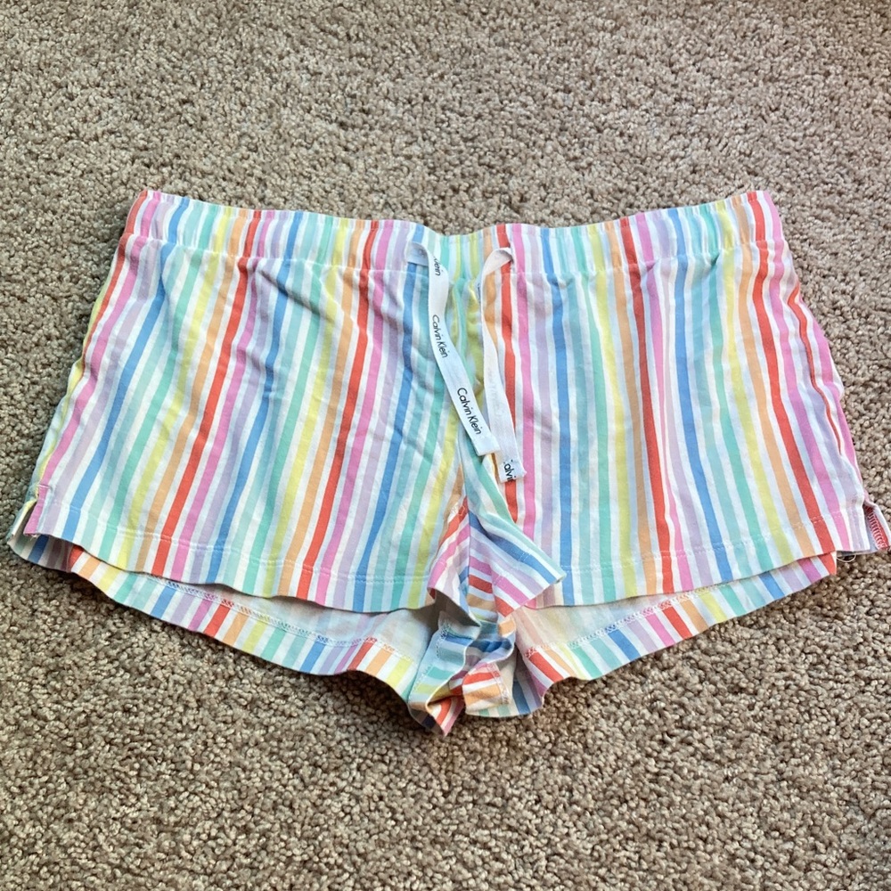 Calvin Klein Pajama Boxer Shorts Sz M Rainbow Stripe